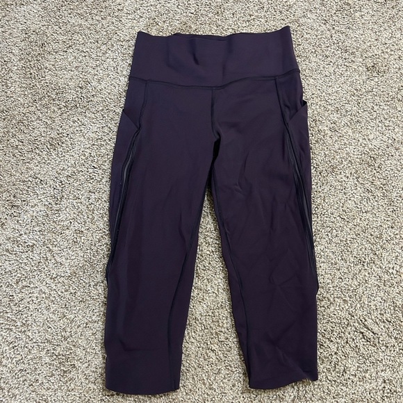 Lululemon Pace Perfect Crop (17") Boysenberry Purple Leggings Women’s Size 6 Run - Picture 2 of 11